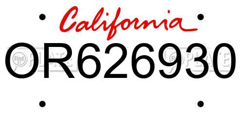 OR626930 California License Plate