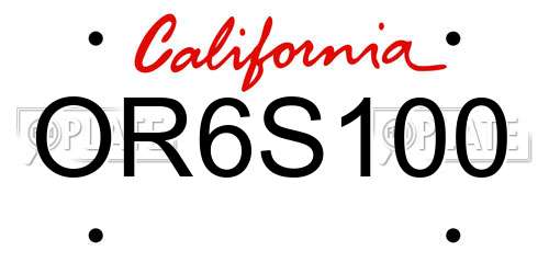 OR6S100 California License Plate