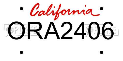 ORA2406 California License Plate