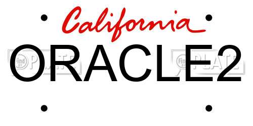 ORACLE2 California License Plate