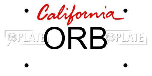 ORB California License Plate