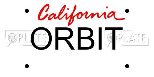 ORBIT California License Plate