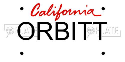 ORBITT California License Plate