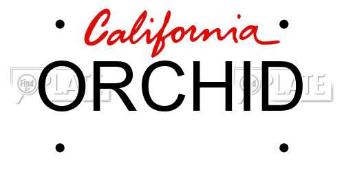 ORCHID California License Plate