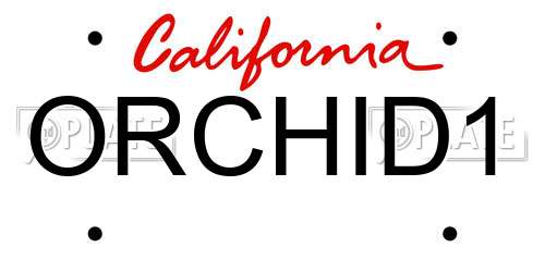 ORCHID1 California License Plate
