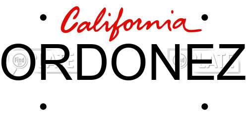 ORDONEZ California License Plate
