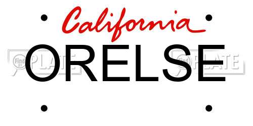 ORELSE California License Plate