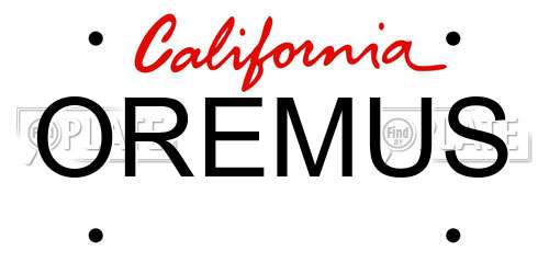 OREMUS California License Plate