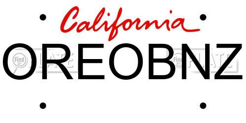 OREOBNZ California License Plate