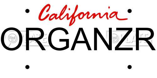ORGANZR California License Plate