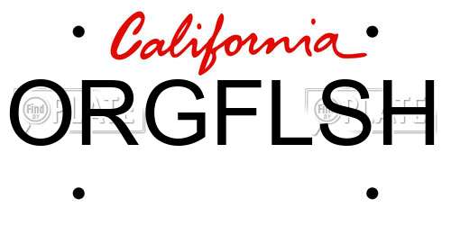 ORGFLSH California License Plate