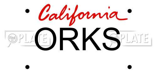 ORKS California License Plate