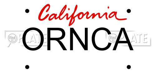 ORNCA California License Plate