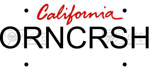 ORNCRSH California License Plate
