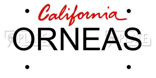 ORNEAS California License Plate