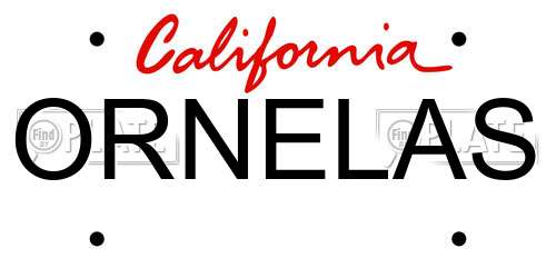 ORNELAS California License Plate