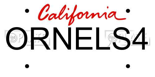 ORNELS4 California License Plate