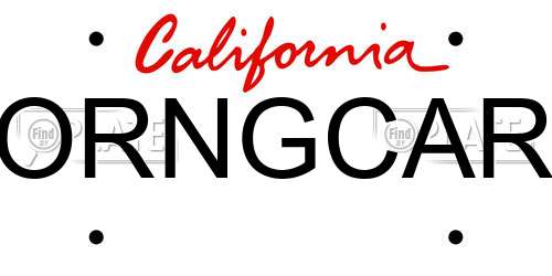 ORNGCAR California License Plate