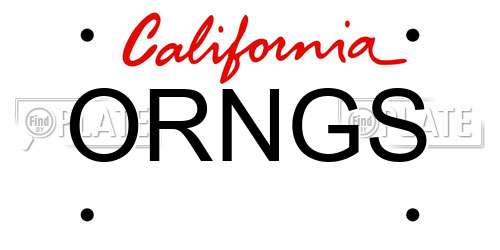 ORNGS California License Plate