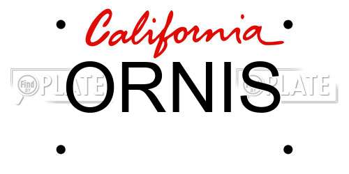 ORNIS California License Plate
