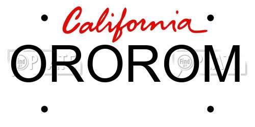 OROROM California License Plate