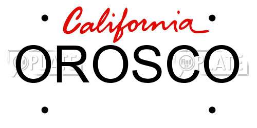 OROSCO California License Plate