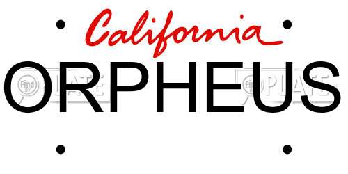 ORPHEUS California License Plate