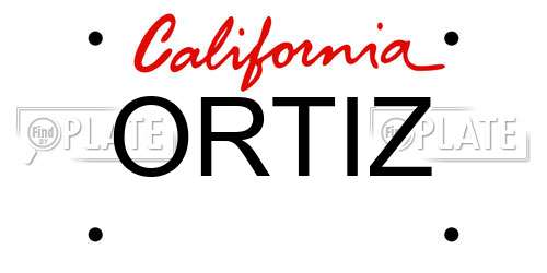 ORTIZ California License Plate