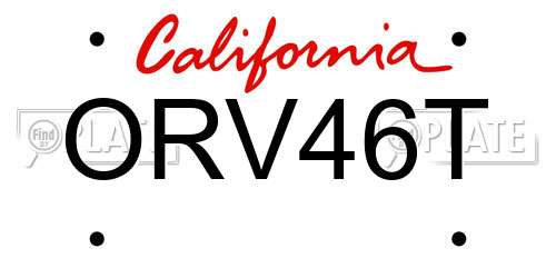 ORV46T California License Plate