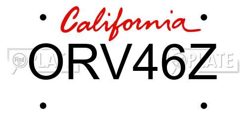 ORV46Z California License Plate