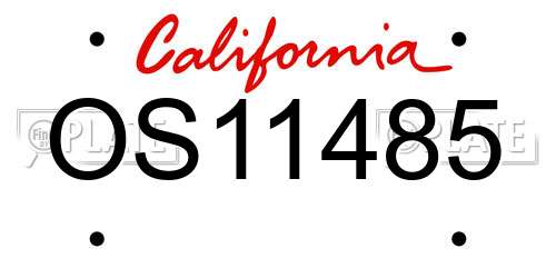 OS11485 California License Plate