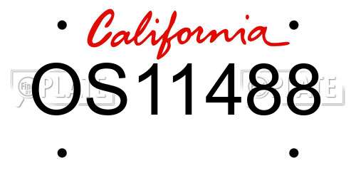 OS11488 California License Plate