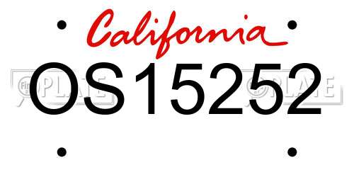 OS15252 California License Plate