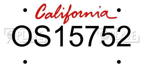 OS15752 California License Plate