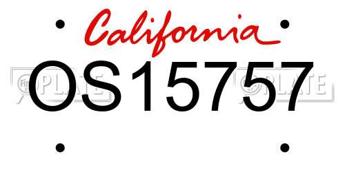 OS15757 California License Plate