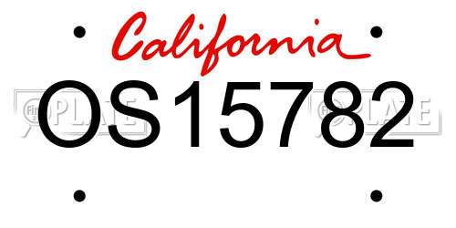 OS15782 California License Plate