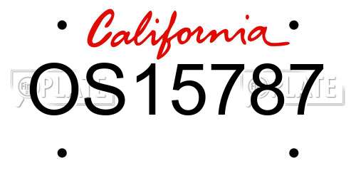 OS15787 California License Plate