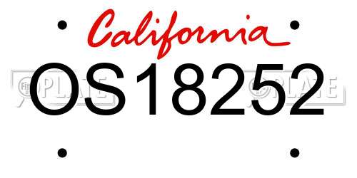 OS18252 California License Plate