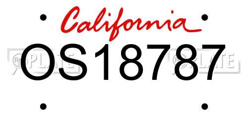 OS18787 California License Plate
