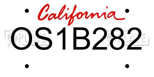 OS1B282 California License Plate