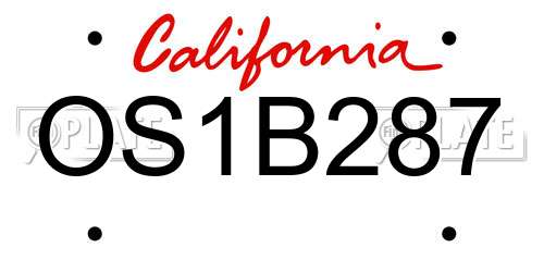 OS1B287 California License Plate