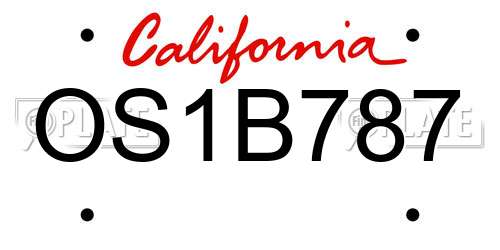 OS1B787 California License Plate