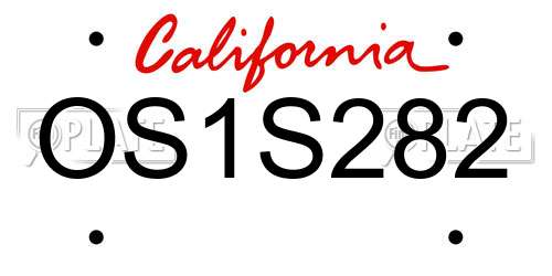 OS1S282 California License Plate