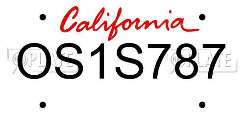 OS1S787 California License Plate