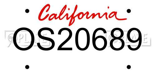 OS20689 California License Plate