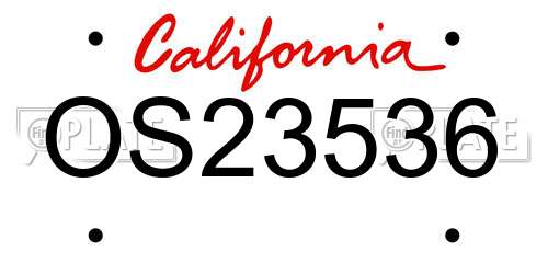 OS23536 California License Plate