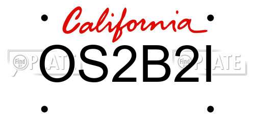 OS2B2I California License Plate
