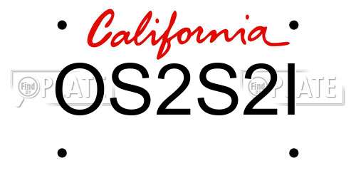 OS2S2I California License Plate