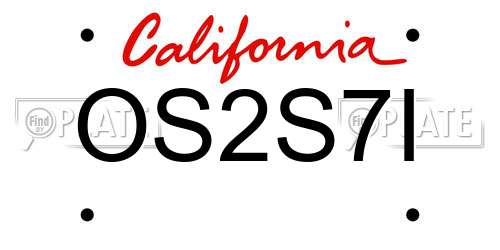 OS2S7I California License Plate