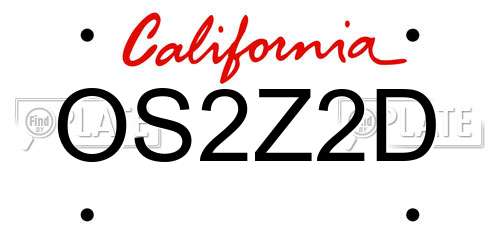 OS2Z2D California License Plate